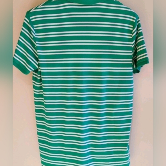 Ralph Lauren Mens Polo Shirt XL Green Striped Cotton - Picture 5 of 7